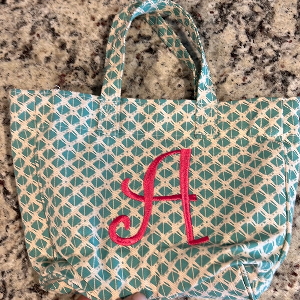 Embroidered “A” purse for child